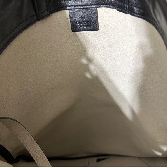 Calfskin Logo Drawstring Backpack. Mystic White - Picture 7 of 7